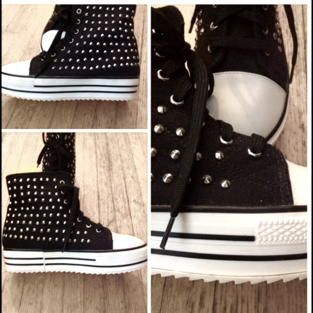 🎉H.P🎉 PLATFORM STUDDED HIGHTOPS - Picture 4 of 5
